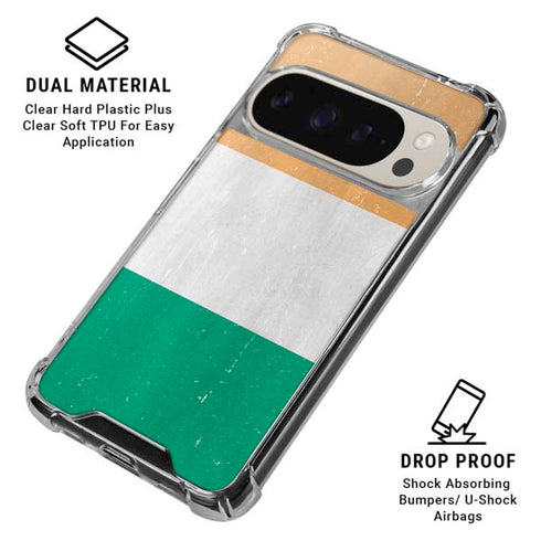 Ivory Coast Flag Distressed Pixel 9 Pro XL Clear Case